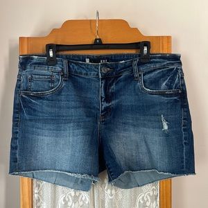 Kut from the Kloth Blue Gidget Fray Short, Size 14